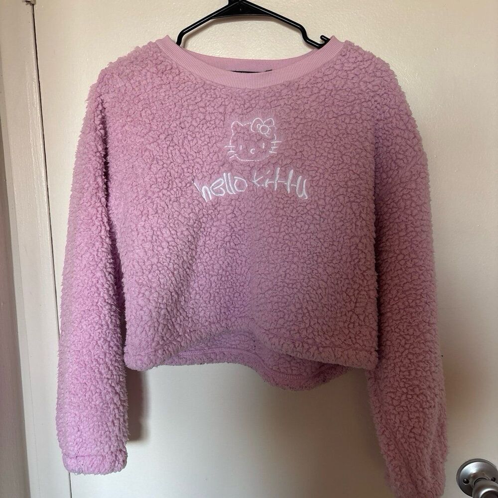 Hello Kitty Pink Fluffy Cropped Sweater Forever21 Sanrio